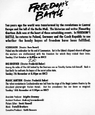 Image of text about "Freedom's Battle" filmed by Ian Perry